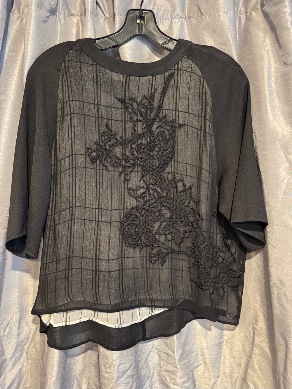 All Saints Allura Embroidered Top Black Size Medium